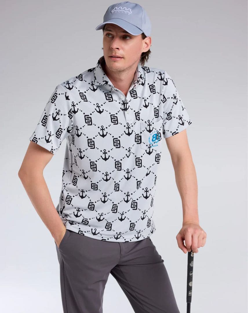 ムータマリンゴルフ モノグラム ジャガード ポロシャツ XL