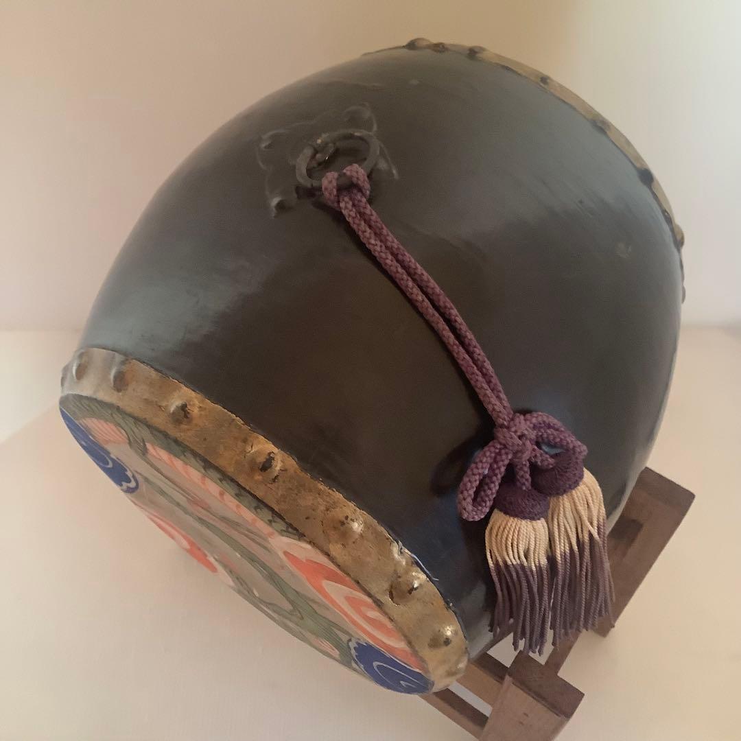 戦前♪大きな太鼓♪五月人形のお道具♪手描きの龍♪ 端午の節句♪ヤケ汚れ色落ち