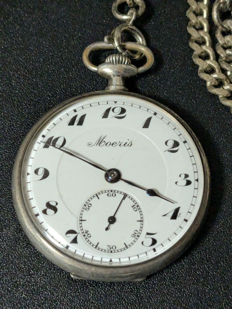 1920〜1930年代製MOERIS 手巻き式懐中時計 Silver900
