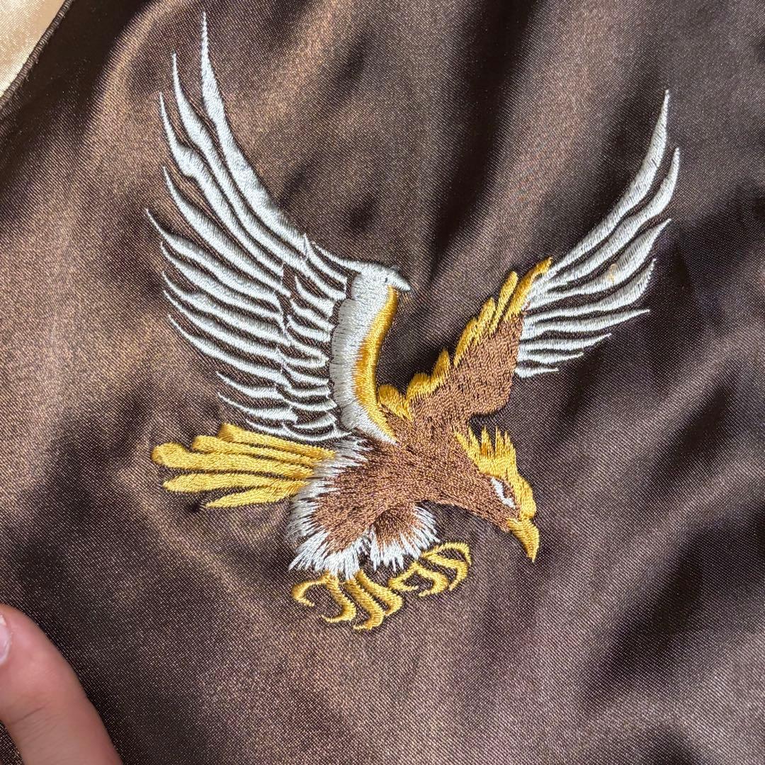 TAILOR 東洋 スカジャン リバーシブル　復刻タグ ブラウン/ゴールド刺繍