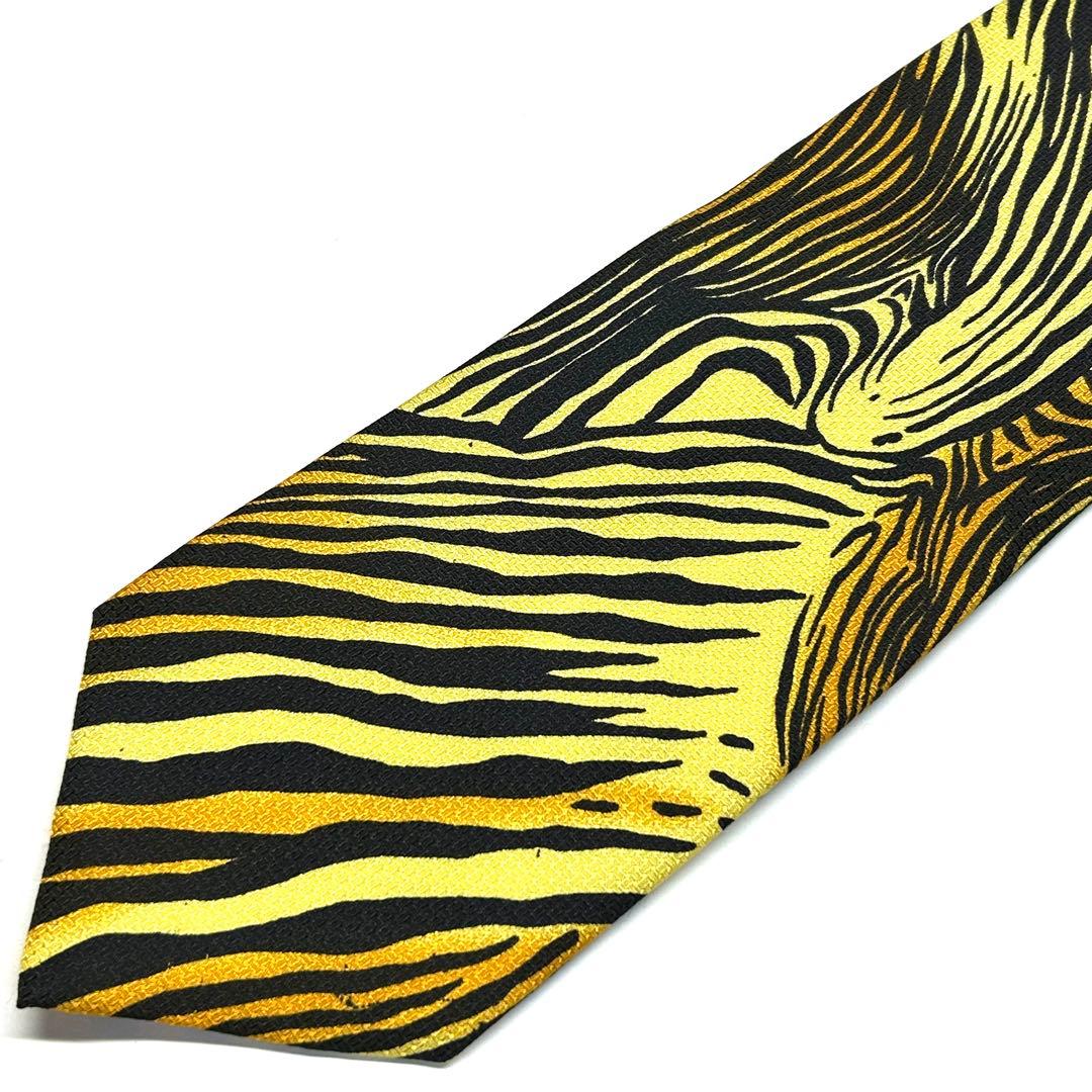 【新品タグ付き✨】ヴェルサーチ ネクタイ イエロー レオパード デッドストック