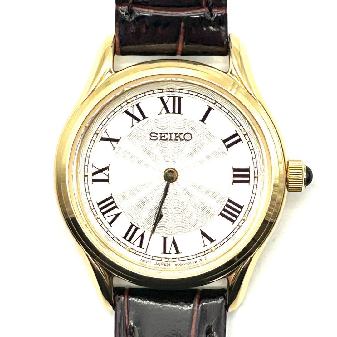 セイコー ナノユニバース コラボ 腕時計 レディース　未使用 レザーベルト 金色