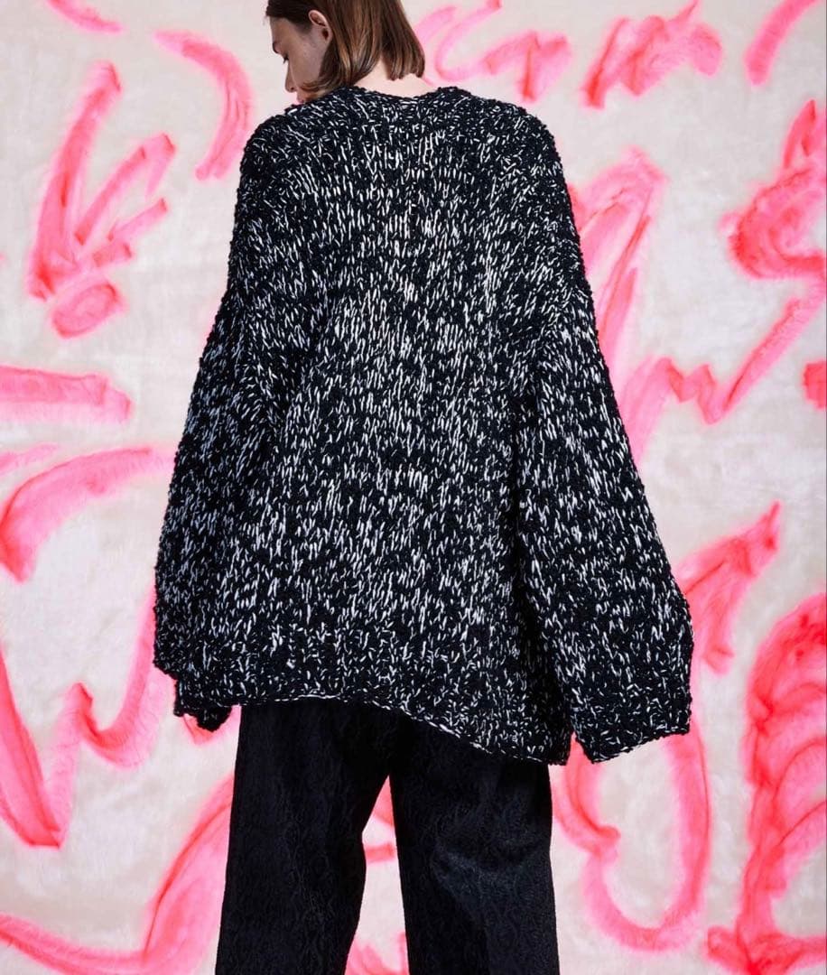 メゾンスペシャル ウール ループ オーバー チャンキー ニット カーディガン