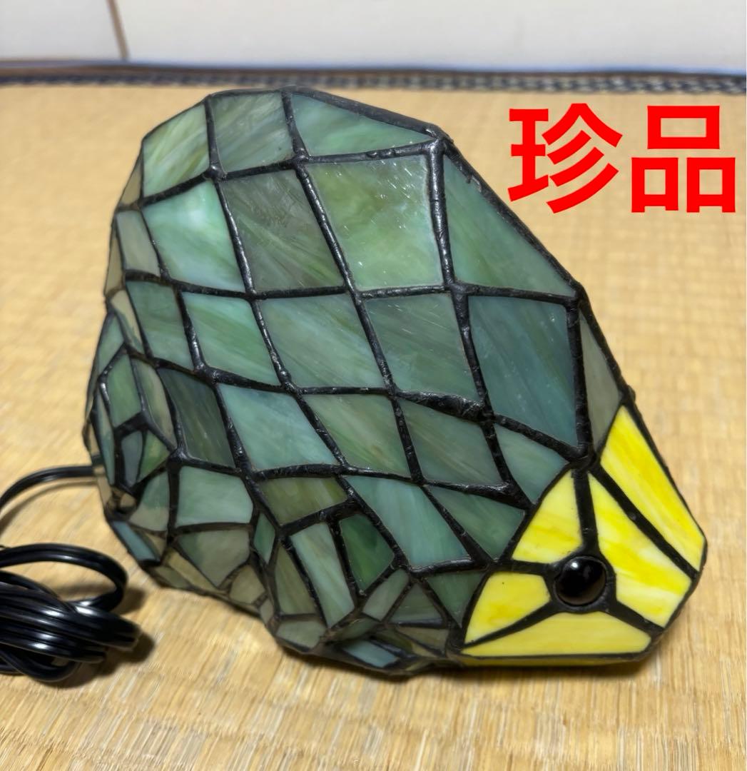 珍品 レア ハリネズミ ステンドグラス ランプ