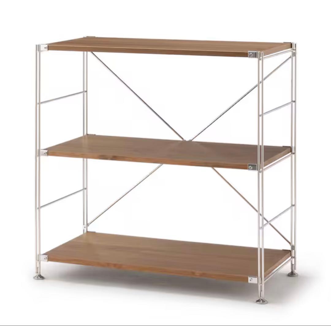 無印良品　ステンレスユニットシェルフ　ウォルナット