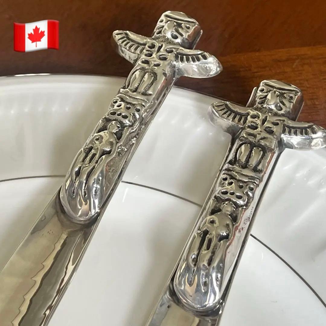 【希少品】カナダJefferies & Co★トーテムモチーフ★サービングセット