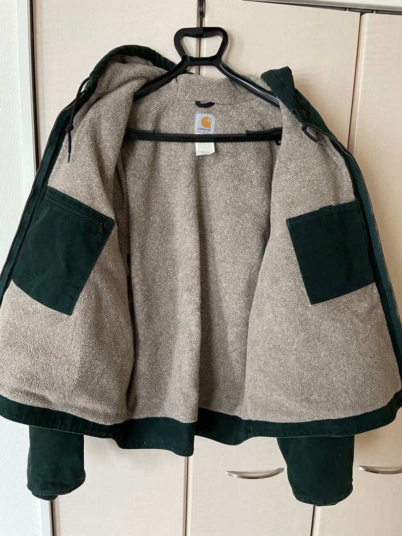 Carhartt ダークグリーン　ジャケット　ボア