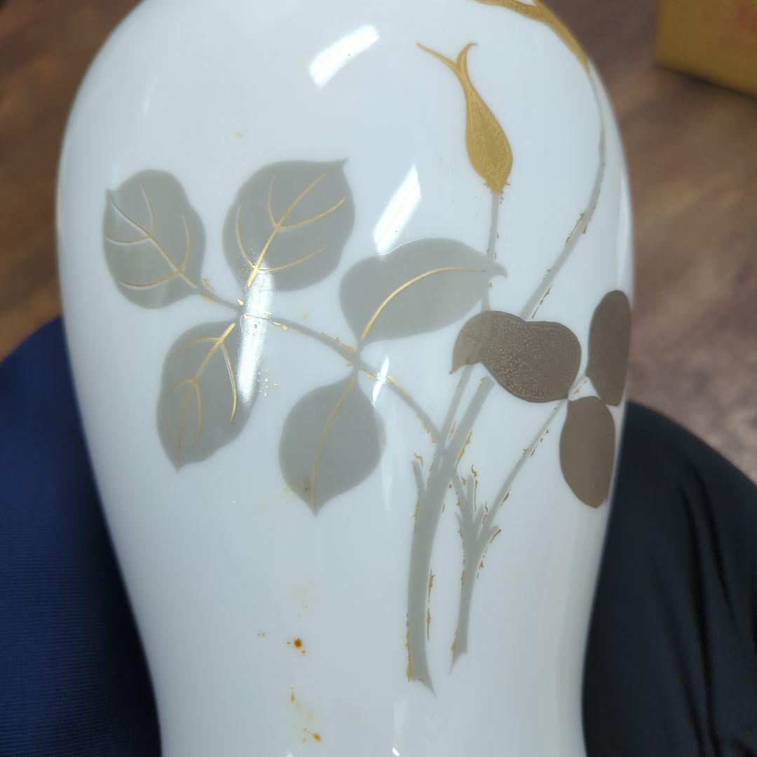 新品未使用　大倉陶園　金蝕バラ　28cm花器