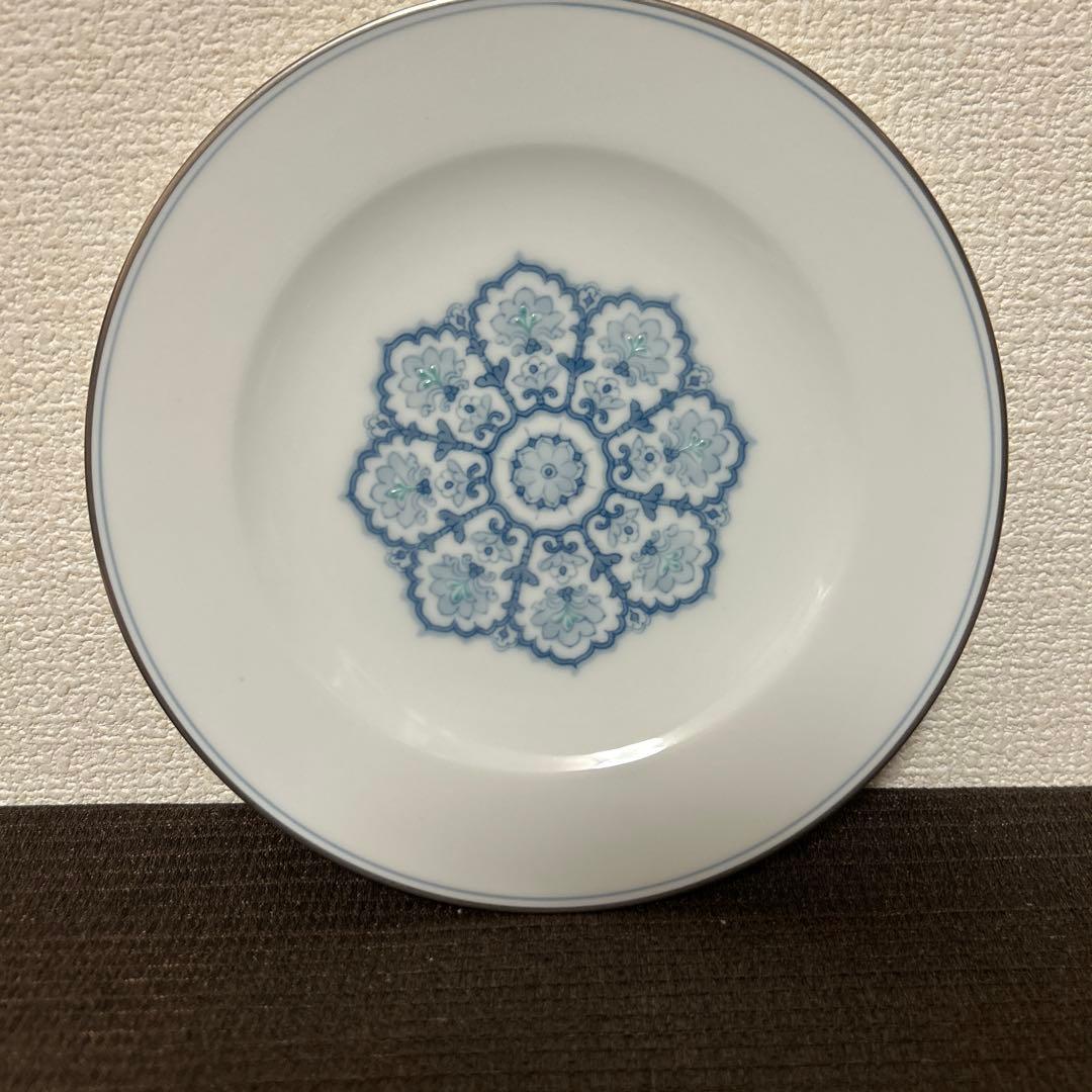 大倉陶園　呉須正倉院　デザートプレート　20cm プラチナ彩　手描き