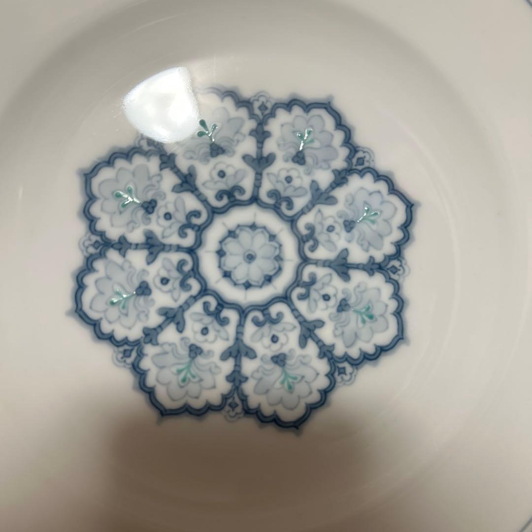 大倉陶園　呉須正倉院　デザートプレート　20cm プラチナ彩　手描き