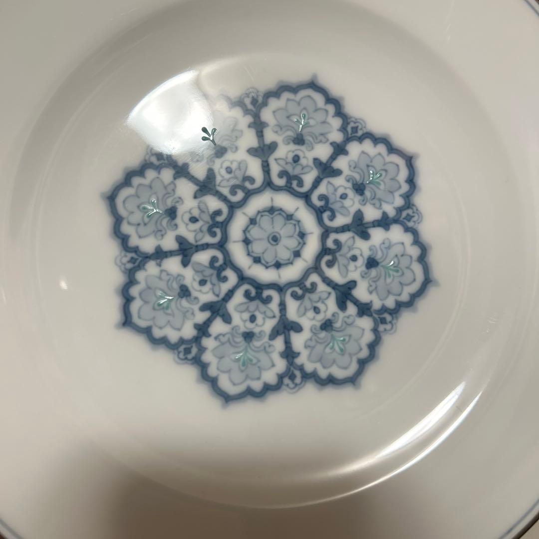 大倉陶園　呉須正倉院　デザートプレート　20cm プラチナ彩　手描き