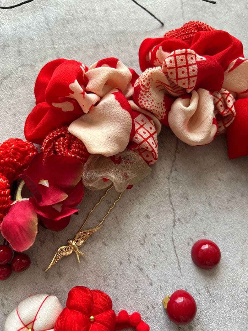 り*様 七五三　七五三髪飾り　ヘッドドレス　着物髪飾り　リメイク髪飾り　031