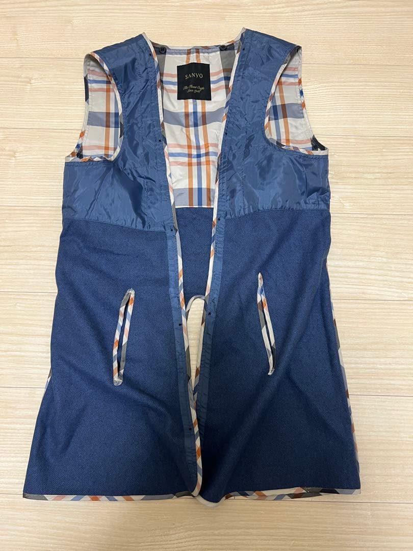 山陽商会100年コートダブルトレンチコート黒L