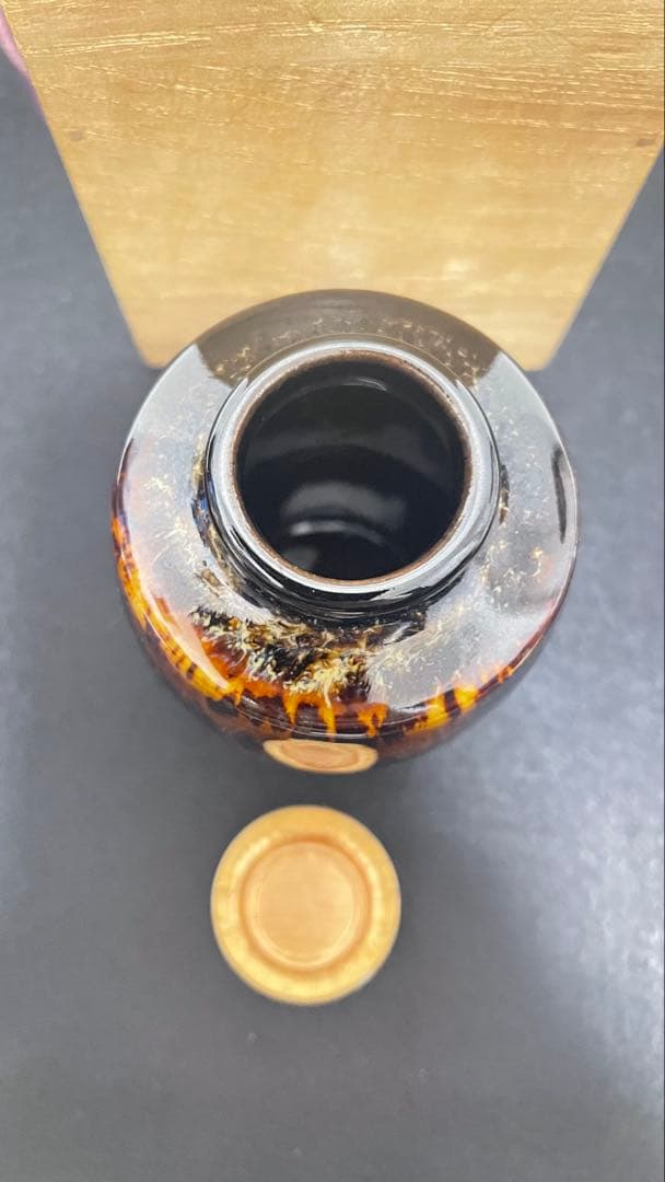 茶入 茶壷 笹田有祥 落款有 共箱