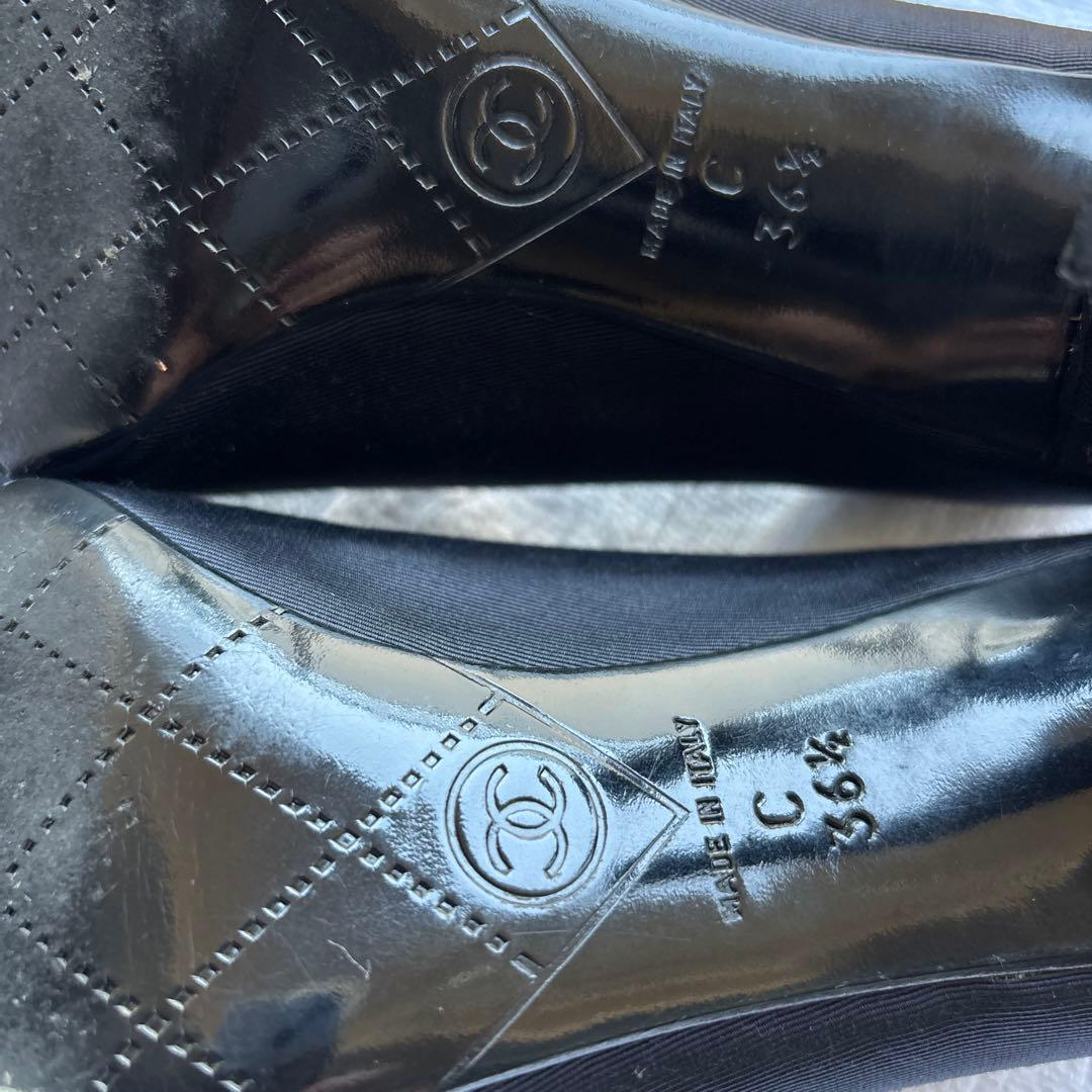 CHANEL シャネル パンプス カメリア パール ココマーク 黒 36.5