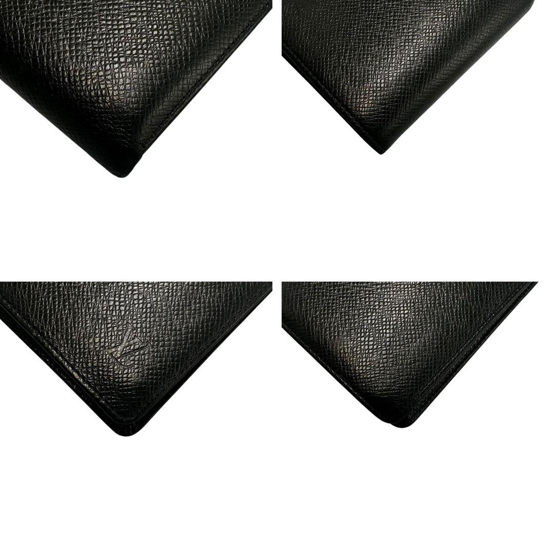 【美品】ルイヴィトン 2つ折り財布 タイガ 本革 レザー アルドワーズ 黒