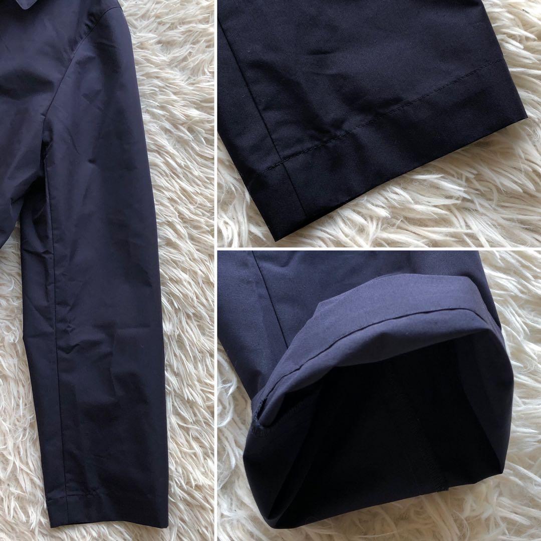 【現行 極美品】マッキントッシュ ステンカラーコート　紺　L 撥水加工 チェック