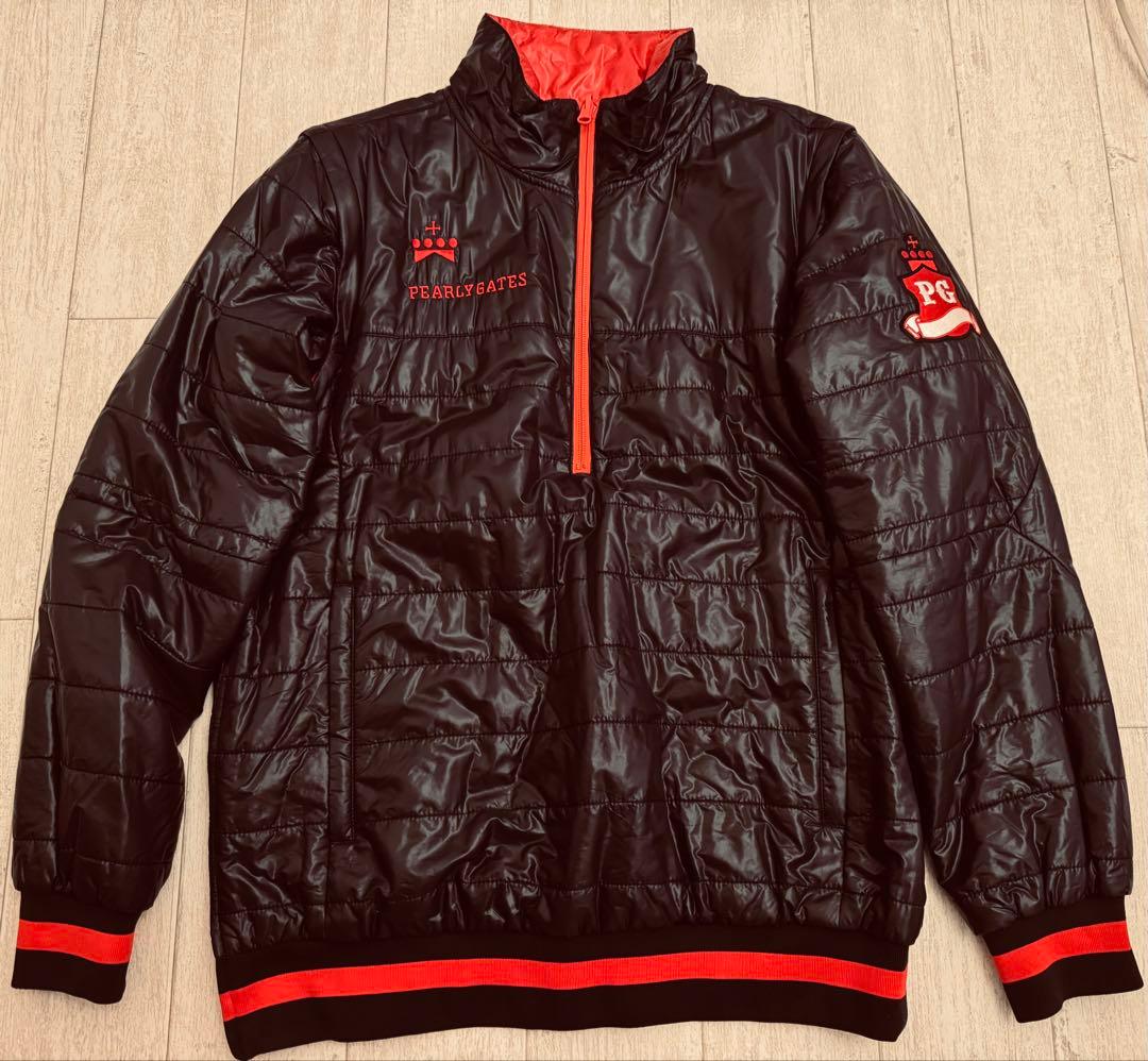 PEARLY GATESジャケットベスト　表裏着用可能ブラック/レッド袖着脱可能