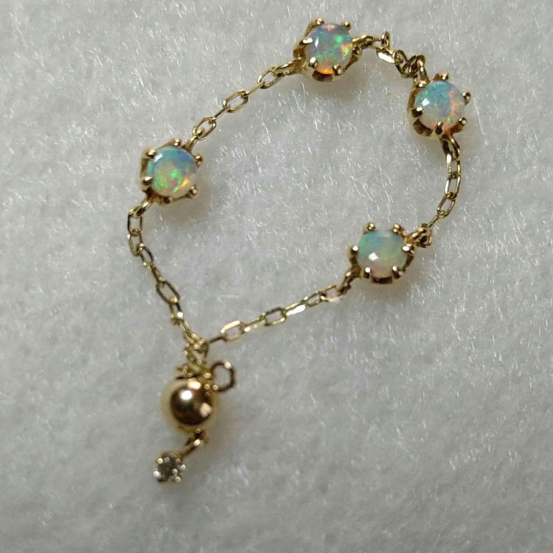 【美品】キュイキュイ オパール K10 YG リング 指輪 人気✨️ 現行品