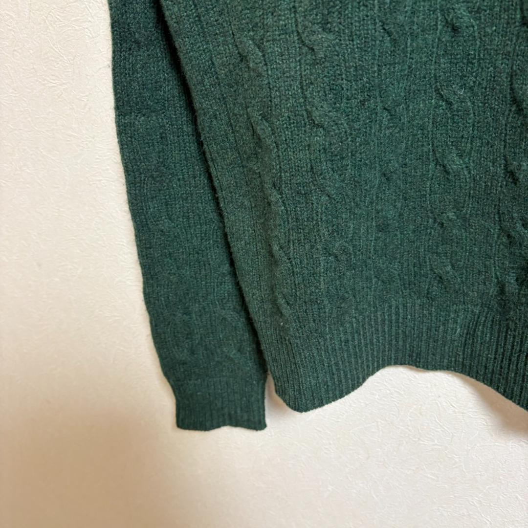 ラルフローレン ウール カシミヤ ケーブルニット タートル くるみ釦