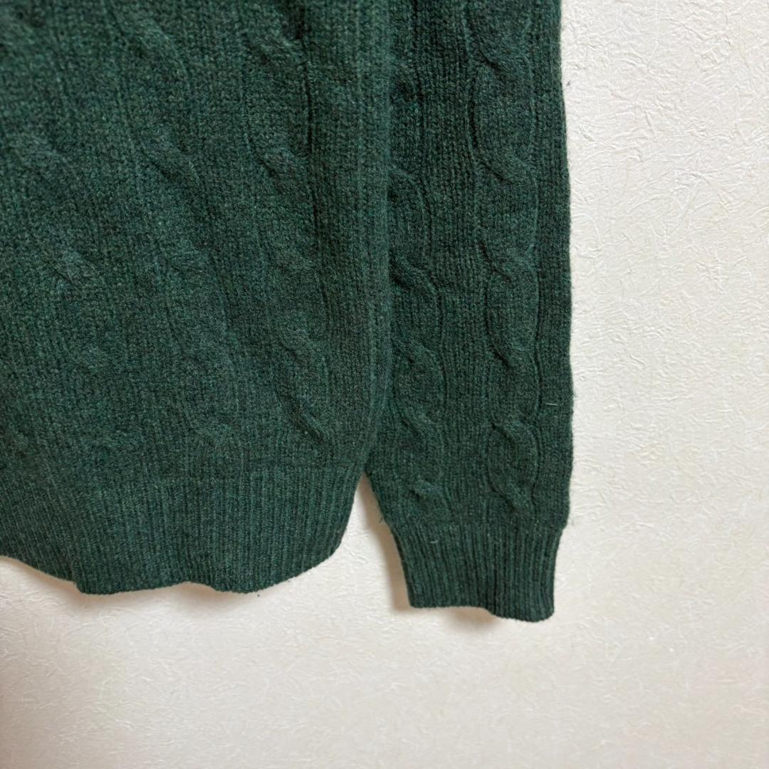 ラルフローレン ウール カシミヤ ケーブルニット タートル くるみ釦