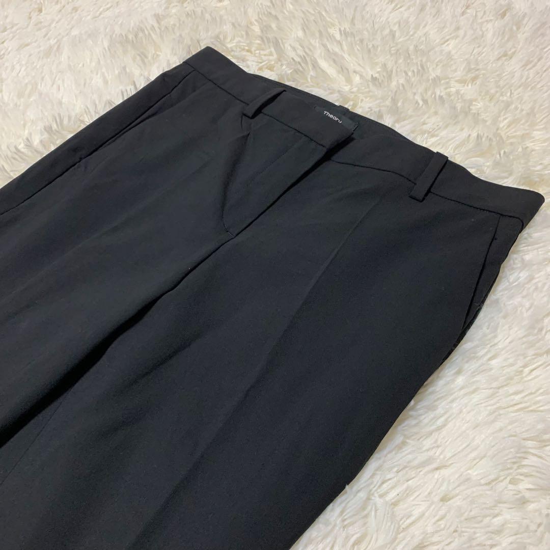 【大人気】セオリー　パンツスーツ　現行　ノーカラー　2 ブラック　セット