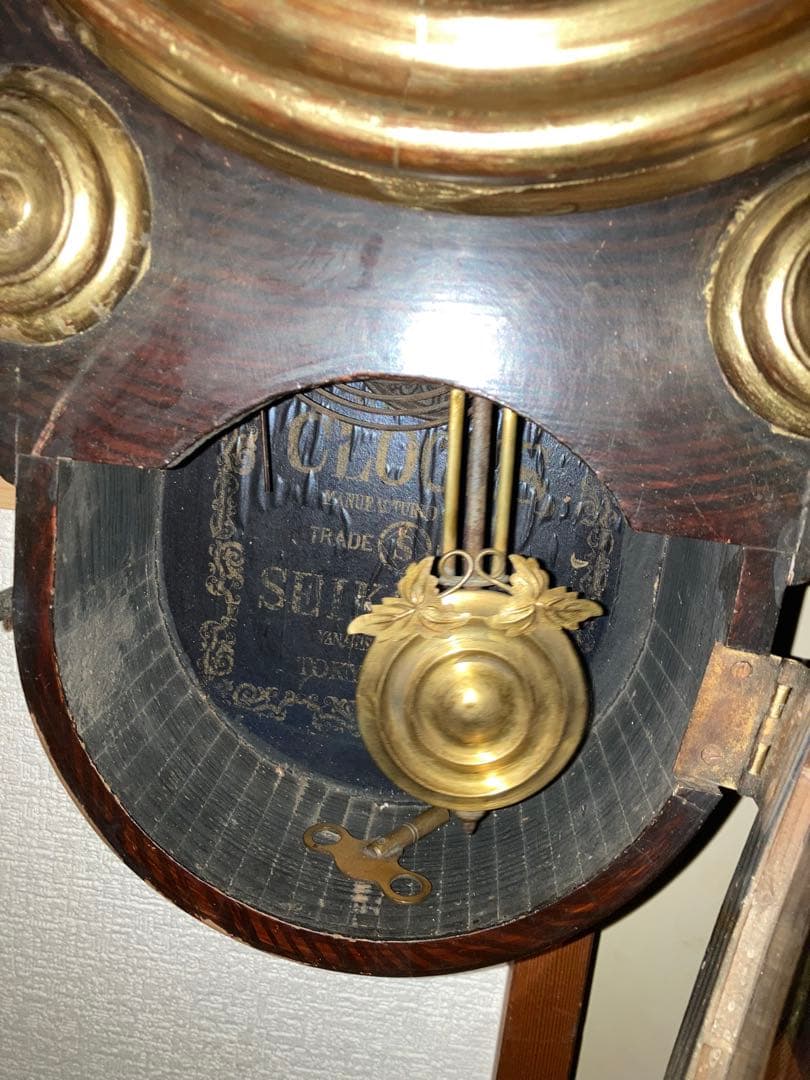 精工舎 柳島工場製 四つ玉ダルマ柱時計 稼働中