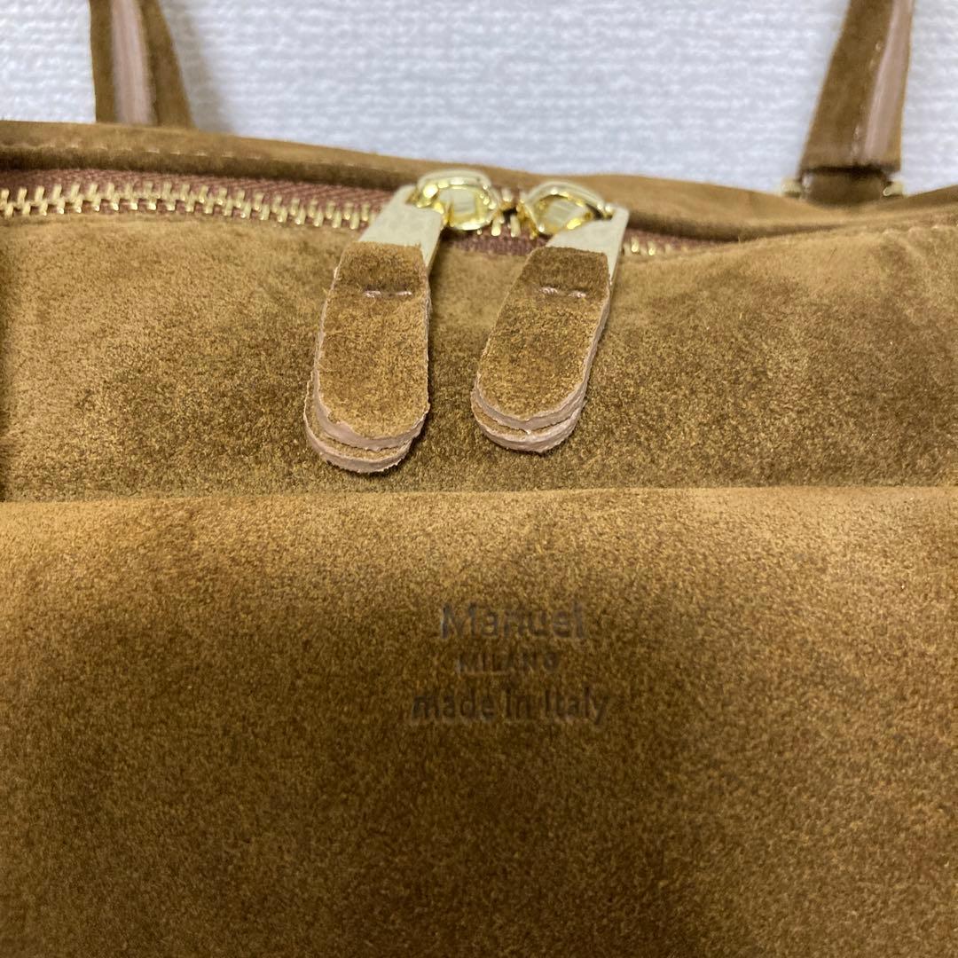 Manuel MILANO SUEDE スエードボストンバッグ　キャメル
