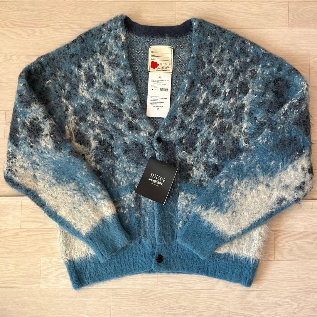 新品 SEVESKIG 24AW Fading レオパード ニット カーディガン