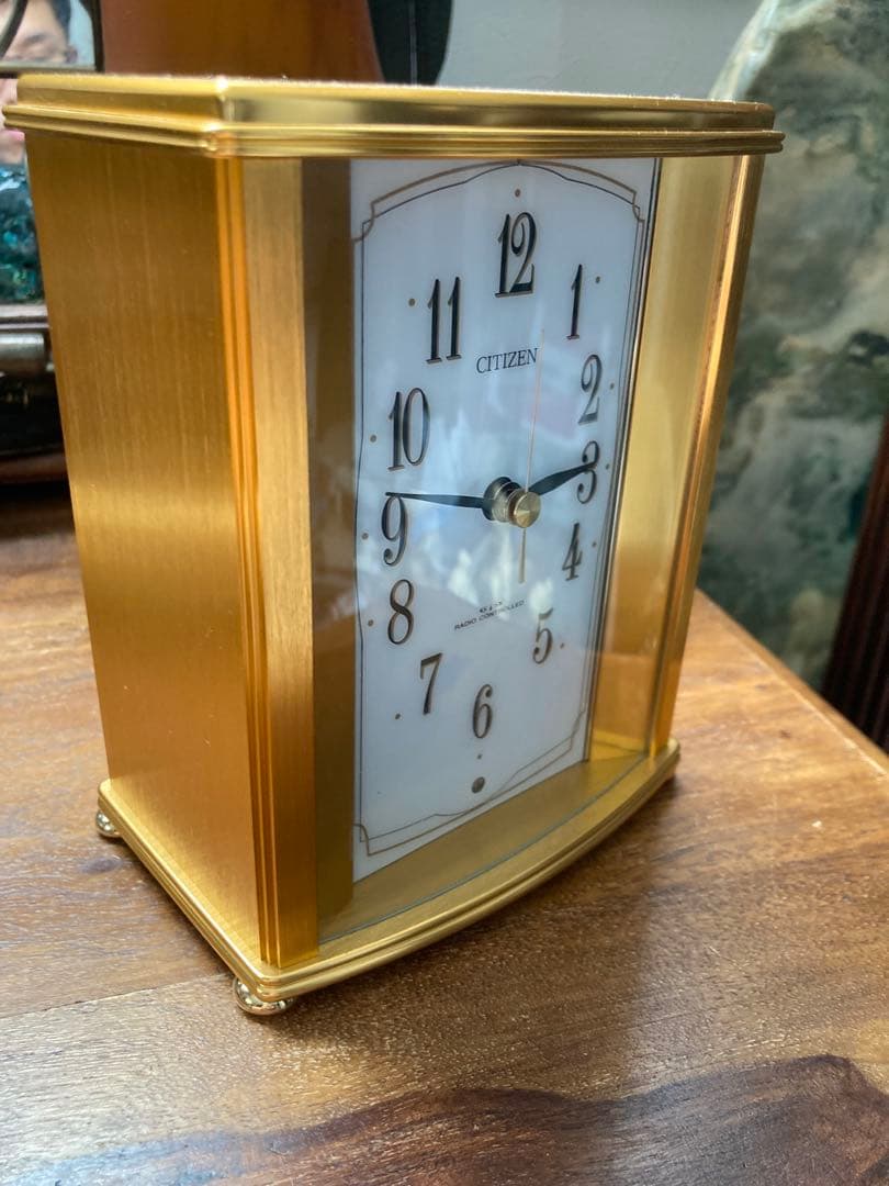 CITIZEN ゴールド ラジオコントロール置時計