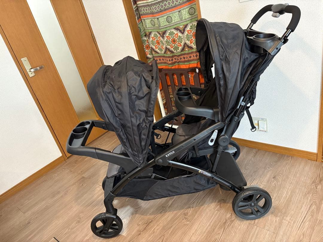 ベビーカー二人でゴーDXシングルタイヤ（ブラック）3way