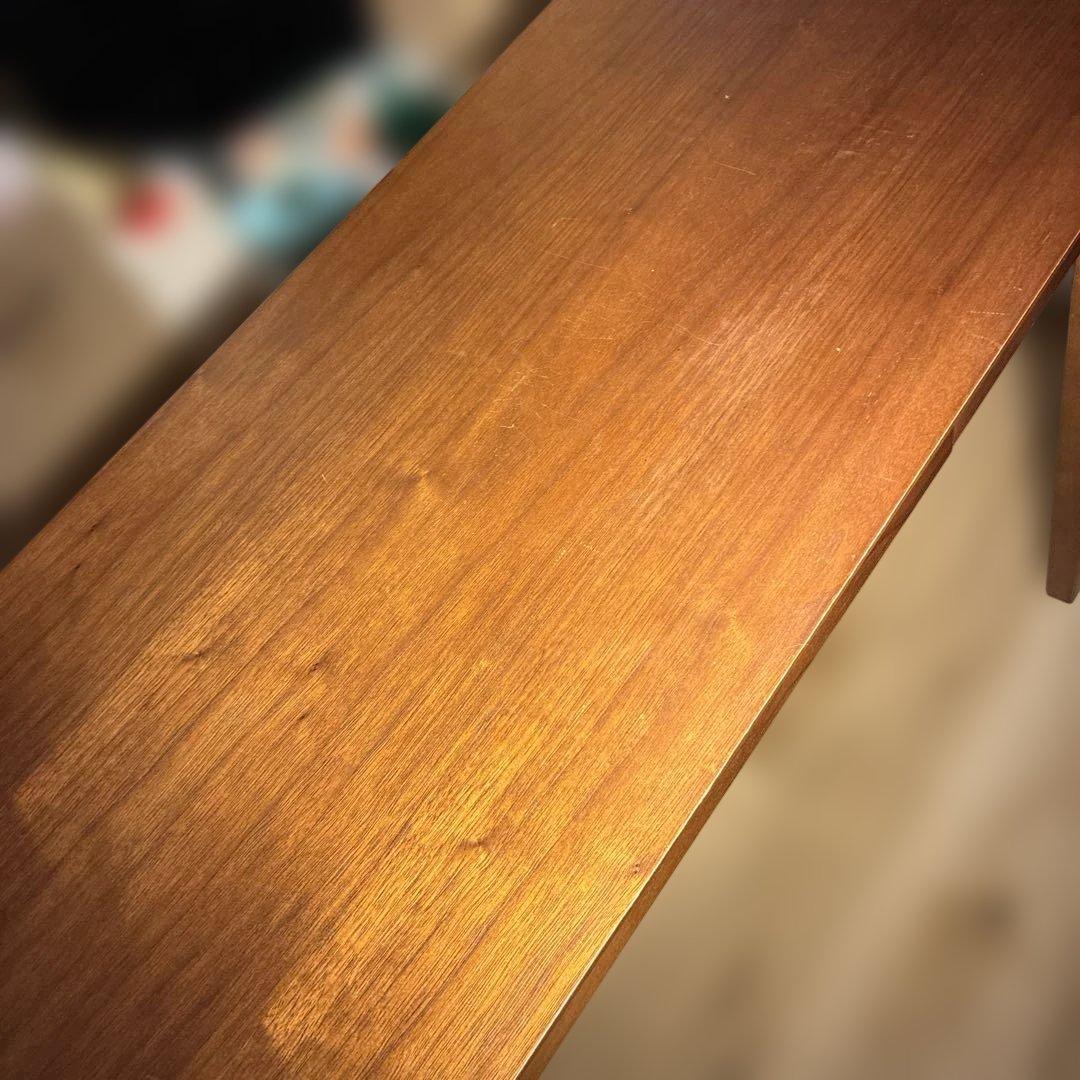 最終値下げ　美品　上質ウォルナット突板 美品デスク 引出付コンソール110cm