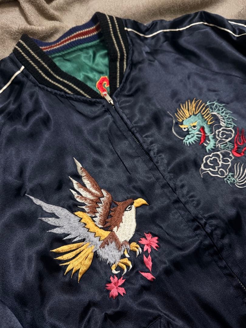 美品 ２面用 テーラー東洋 龍 日本限定 スカジャン vintage サテン