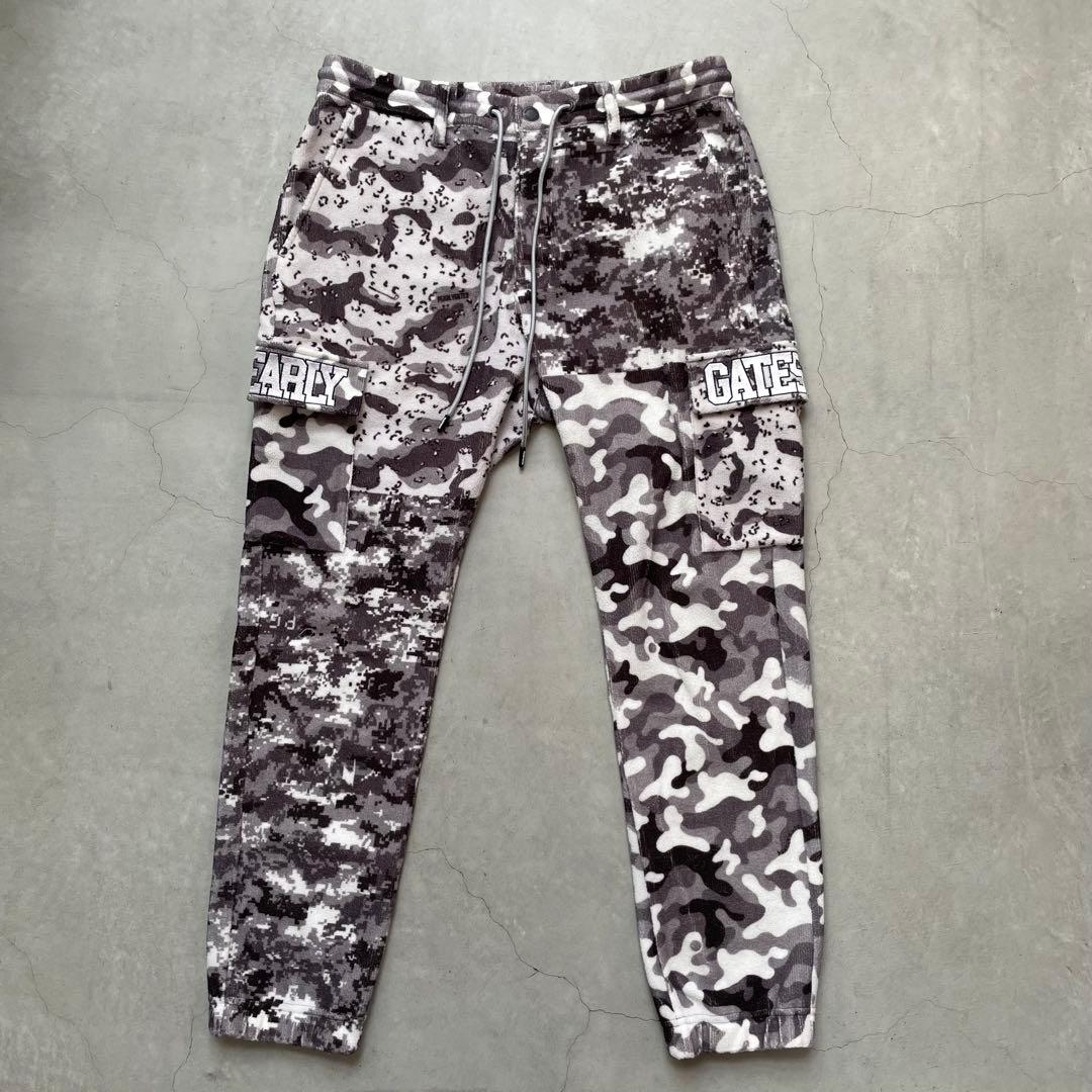 パーリーゲイツ ダブルラッセル マルチカモプリントパンツ 裾リブ ジョガーパンツ