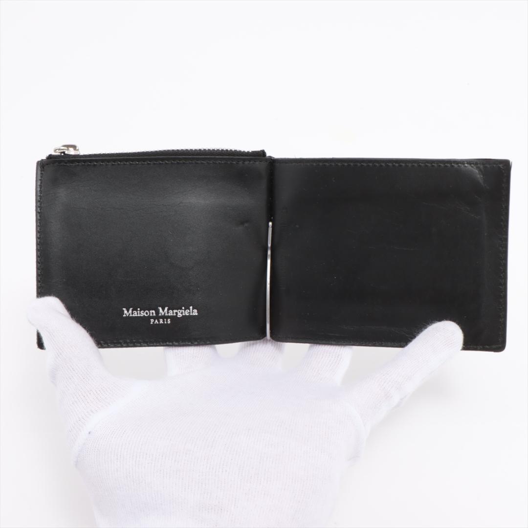 Margiela メゾン マルジェラ 4ステッチ レザー マネークリップ 黒
