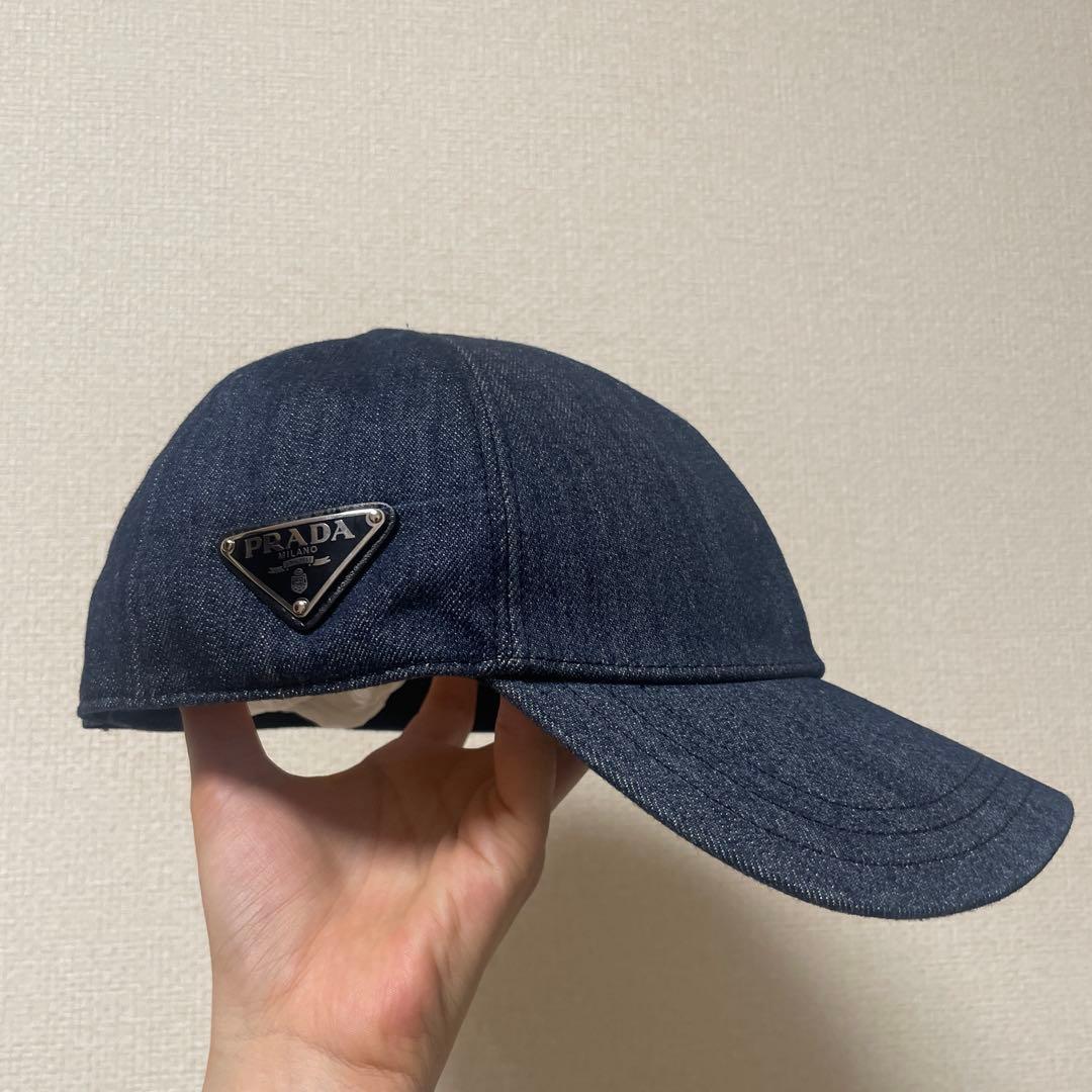 美品PRADA デニムキャップユニセックス
