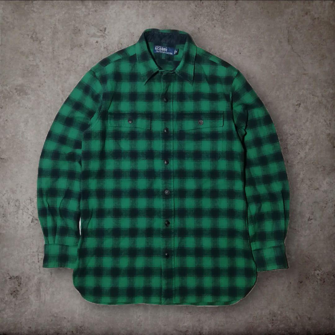 【T様】Polo by Ralph Lauren オンブレチェックネルシャツ M