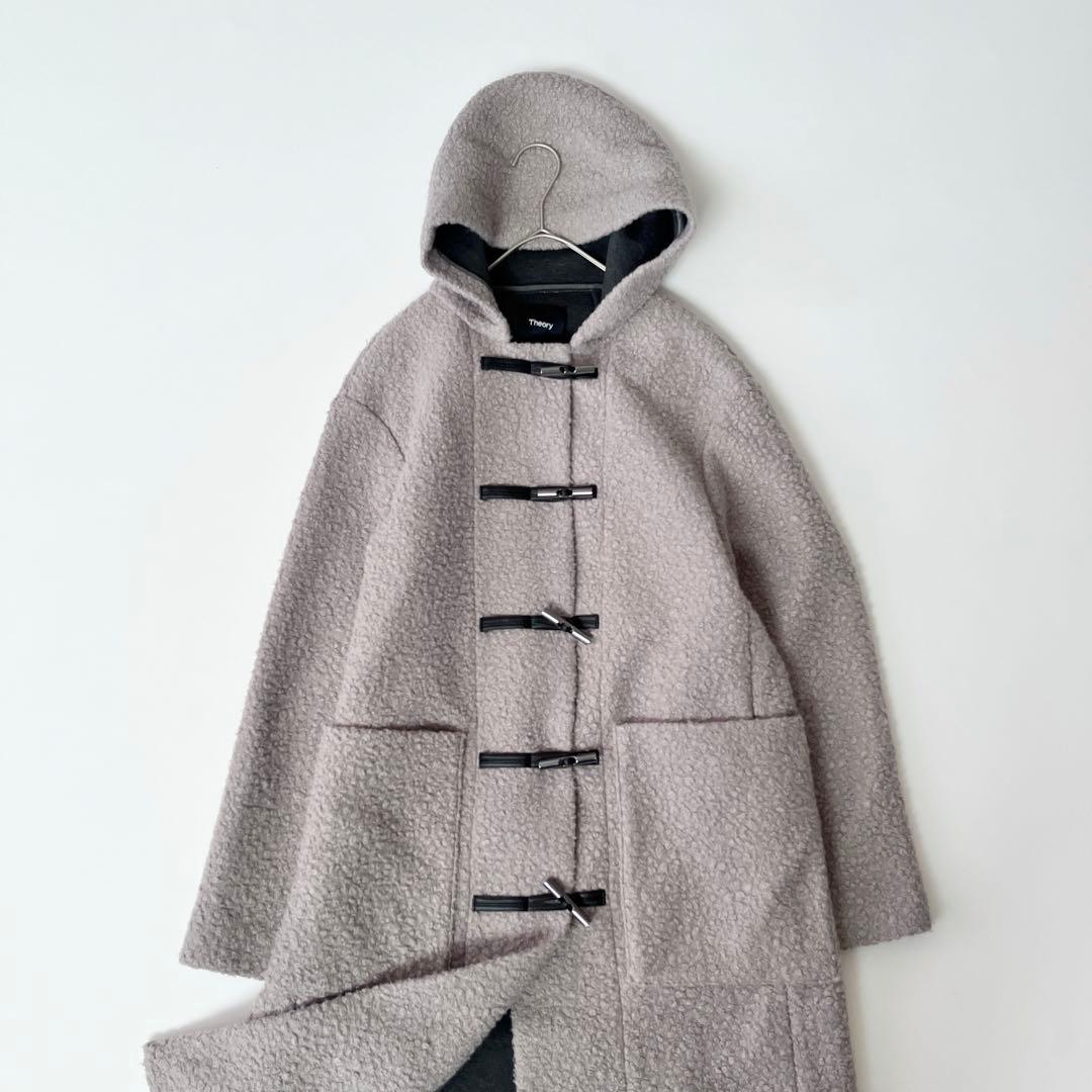▼極美品✨セオリー【S】Dawson Faux ダッフルコート ボア ロング