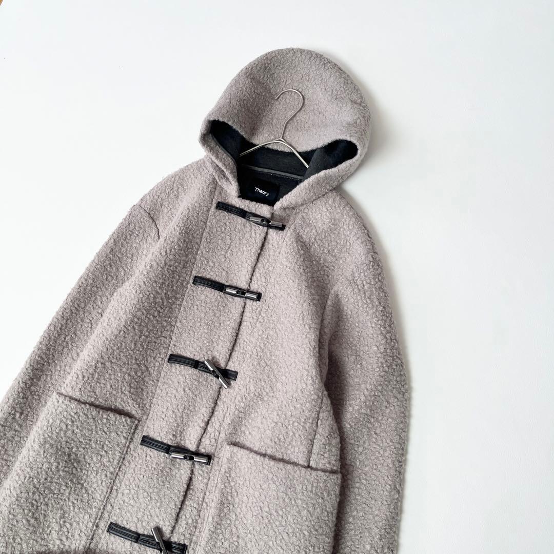 ▼極美品✨セオリー【S】Dawson Faux ダッフルコート ボア ロング