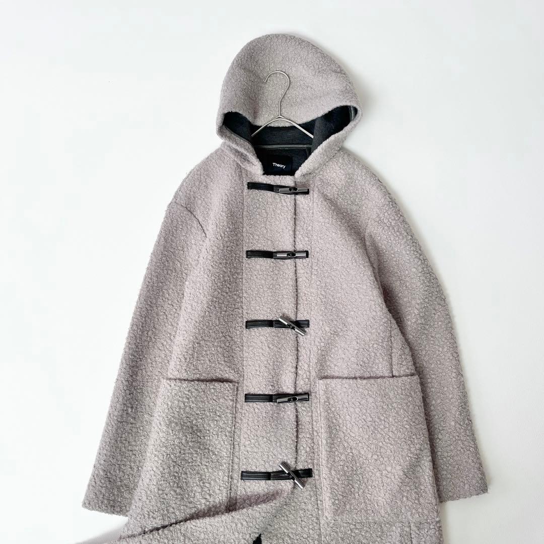 ▼極美品✨セオリー【S】Dawson Faux ダッフルコート ボア ロング
