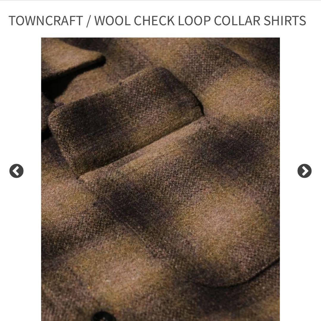 さ*ず様 TOWNCRAFT /WOOL CHECK LOOP COLLAR S