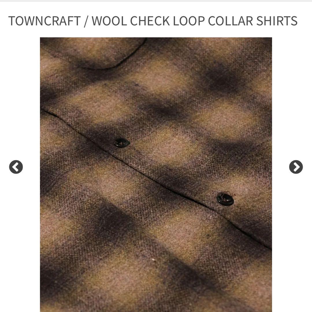 さ*ず様 TOWNCRAFT /WOOL CHECK LOOP COLLAR S