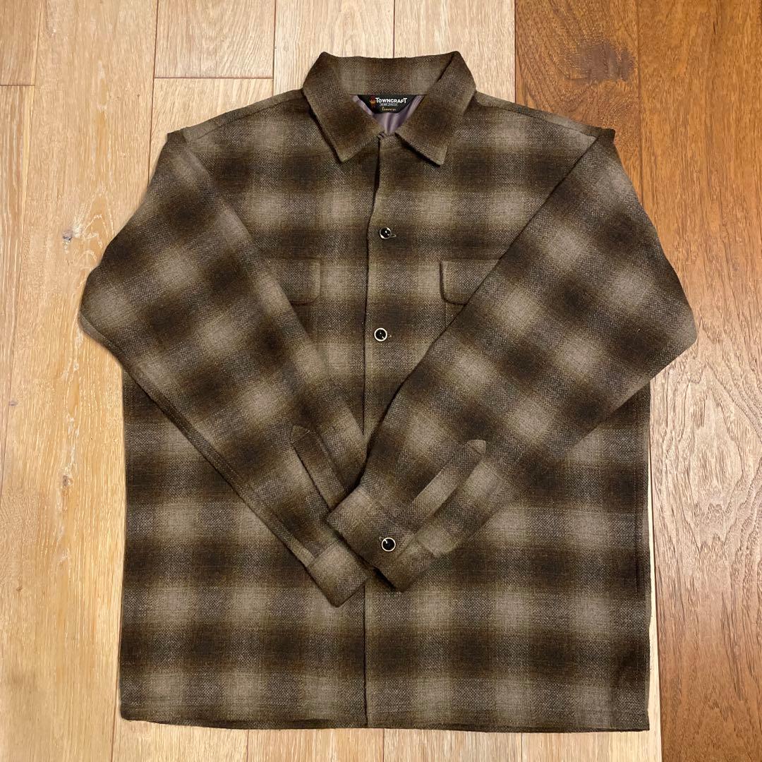 さ*ず様 TOWNCRAFT /WOOL CHECK LOOP COLLAR S