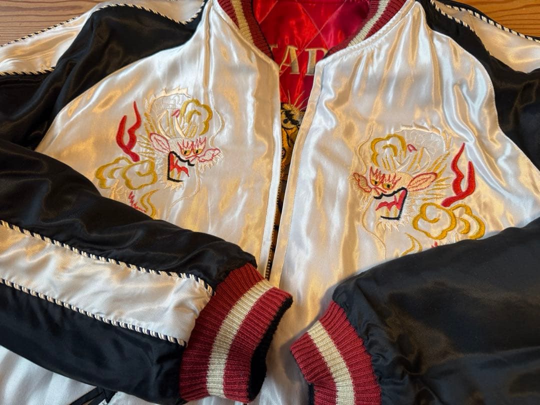 テーラー東洋 スカジャン 鷲龍&虎 サイズＬ（他社Ｍ相当） 中綿入り