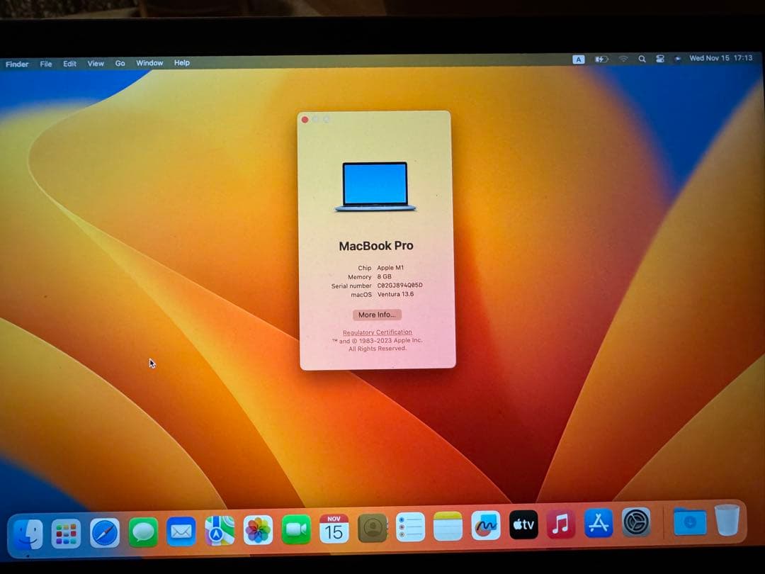 M1 MacBook Pro 13インチ|スペースグレー |8GB 256GB