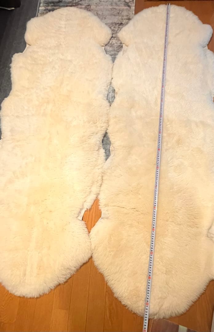 ムートンラグ　シープスキン　ムートン　ムートンマット　二匹物　二枚セット　2匹物