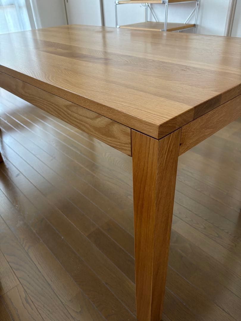 無印良品 無垢材テーブル（オーク材/引き出し付）
