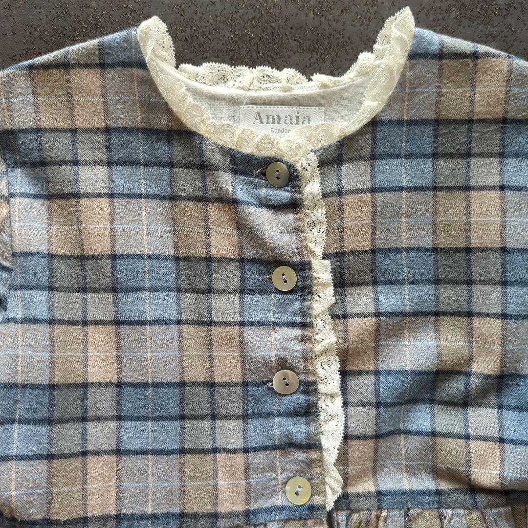 Amaia kids　6Y　116cm　チェック柄ワンピース　アマイアキッズ
