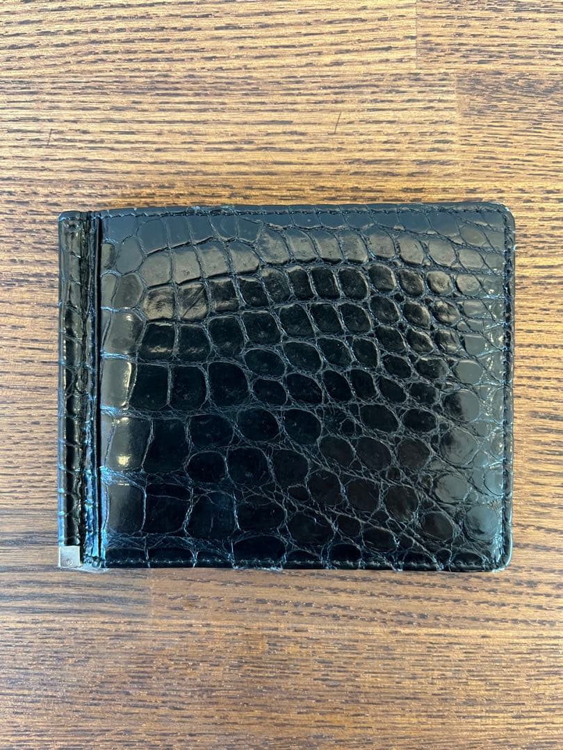 クロコダイル マネークリップ付 二つ折り財布