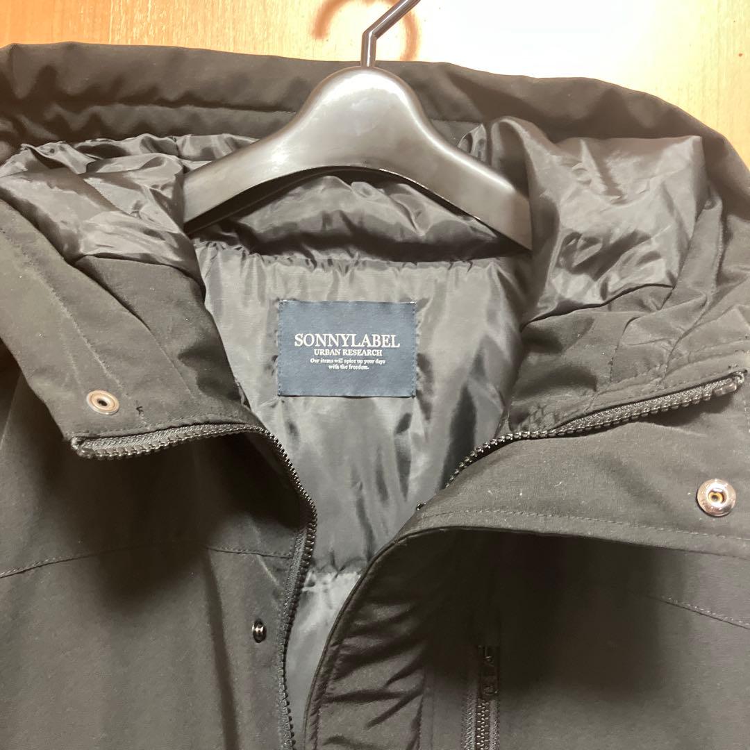 アーバンリサーチ サニーレーベル フーディーダウンジャケット ブラック